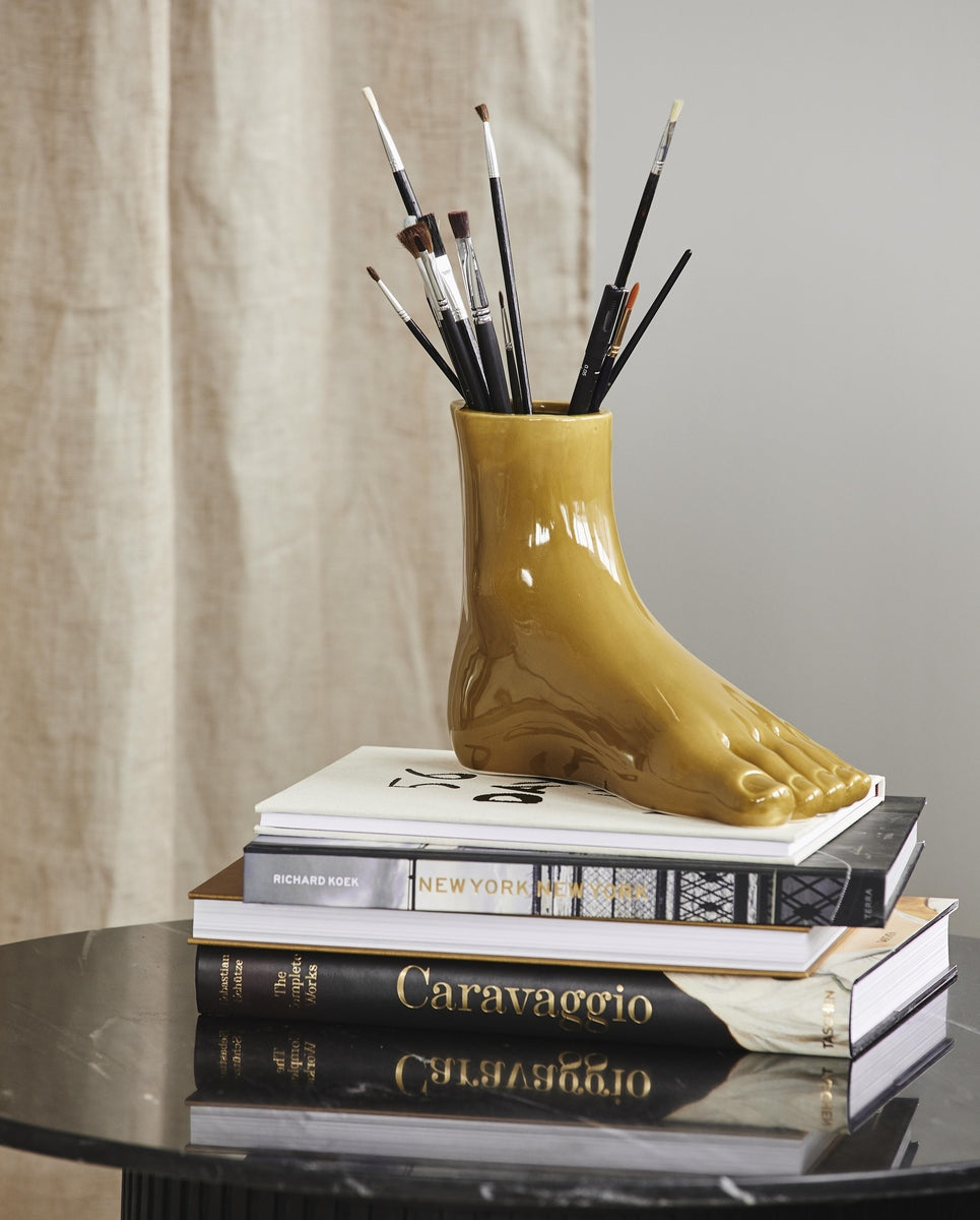 ARUBA foot, vase, olive
