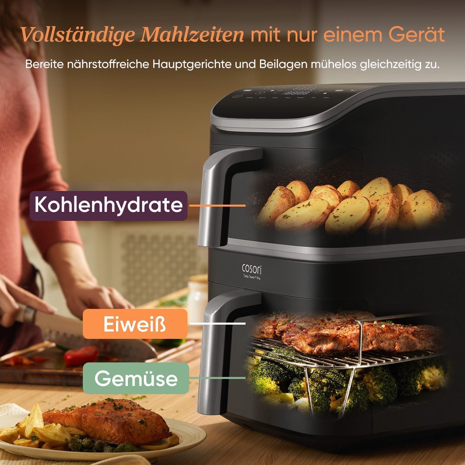 COSORI Turbo Tower™ 10,8-Liter Heißluftfritteuse Pro